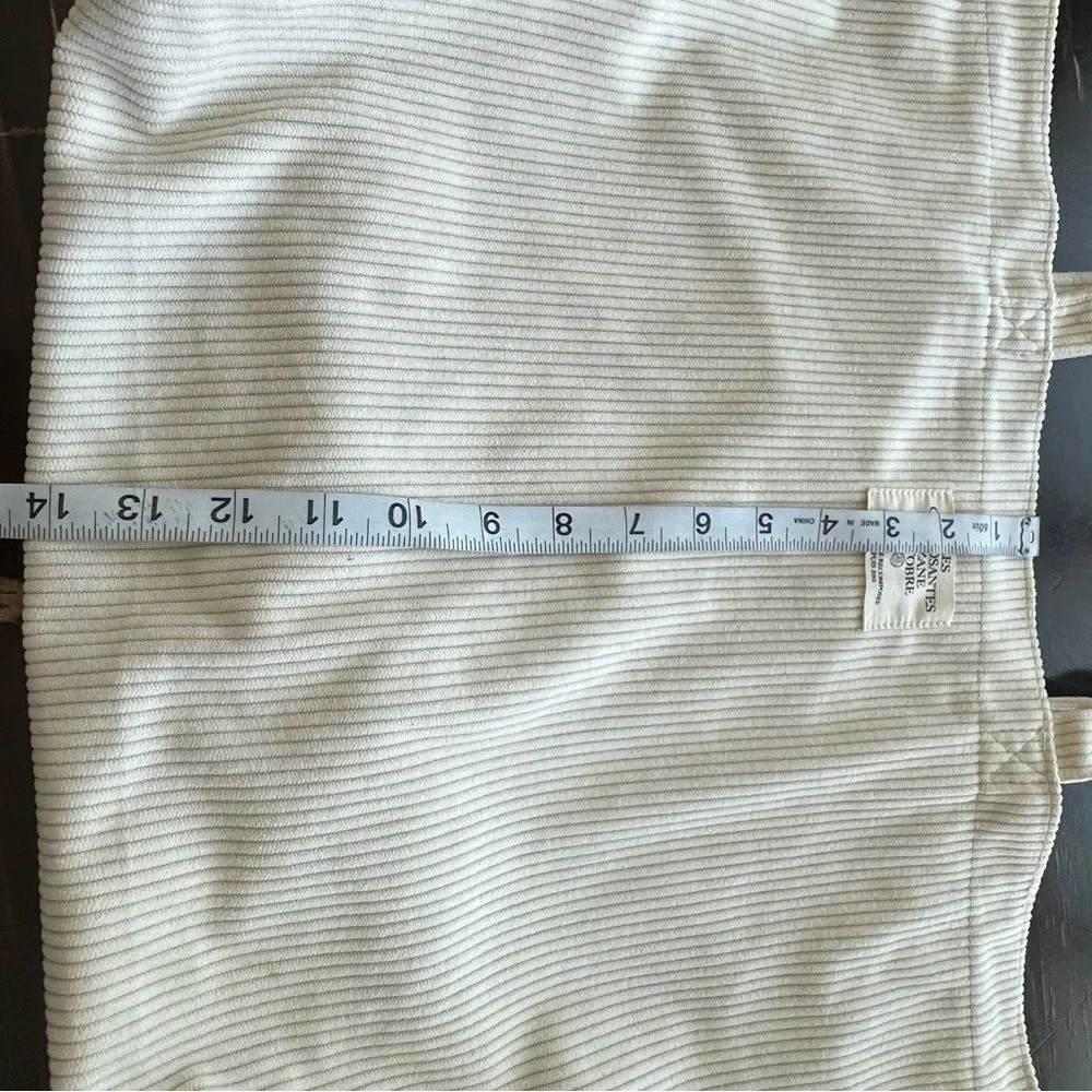 Sezane Corduroy Tote bag beige Velvet Striped